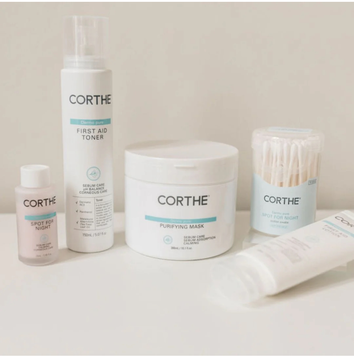 Corthe First Aid Bundle for oily skin for 5 soothing products